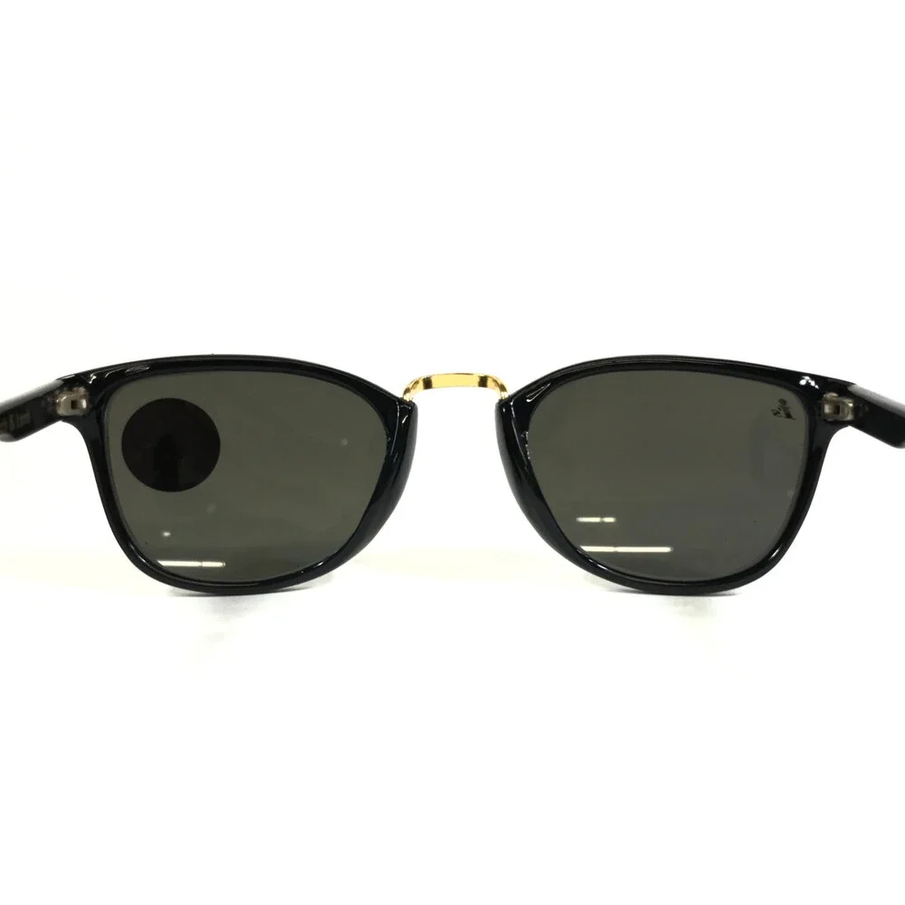 Vintage i's by Bausch & Lomb Sunglasses W2072 Black Gold Frames w/ Gray Lenses
